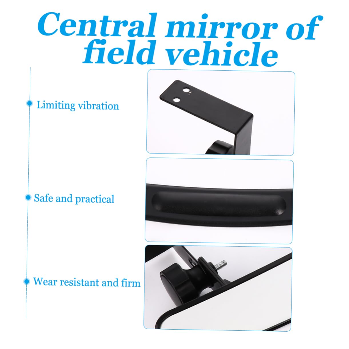 Espejo Retrovisor Auxiliar Central para Coche, Abs y Vidrio Negro | Vista Gran Angular, Mejora la Confianza, Formato Ajustable para Asiento de Seguridad