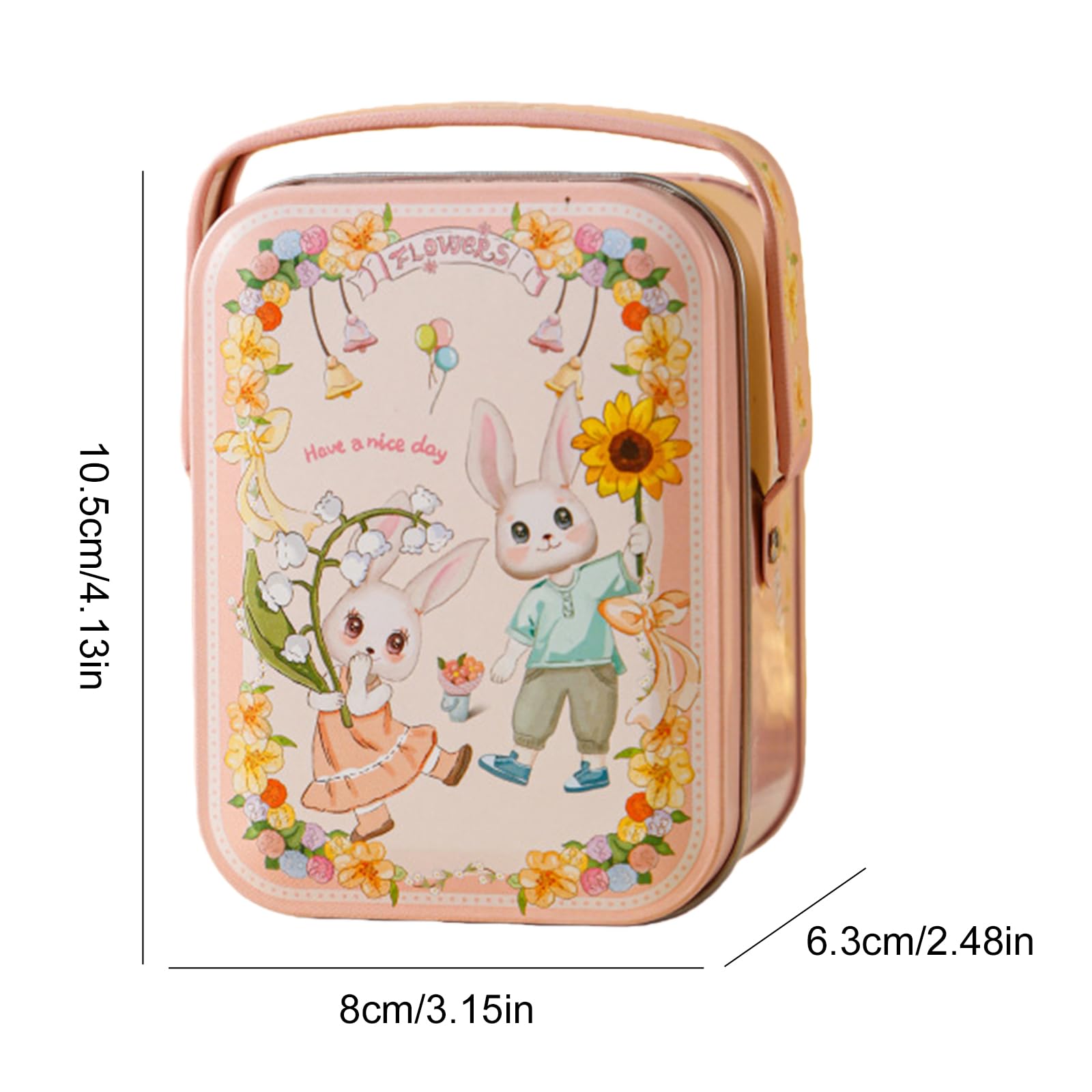 Carino Soft Fuzzy Bunny Keychain with Exquisite Tin Box Bunny Doll Pendente Portachiavi Coniglio Charm Easte