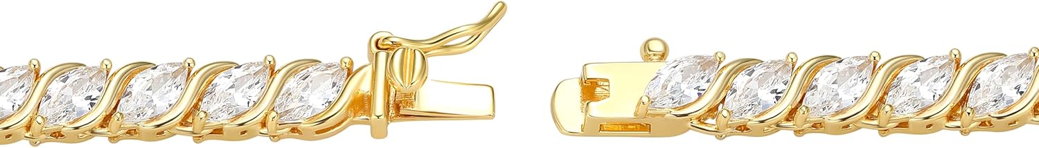 Amazon Essentials Cubic Zirconia Wave Tennis Necklace Sterling Silver, 18" - Image 2