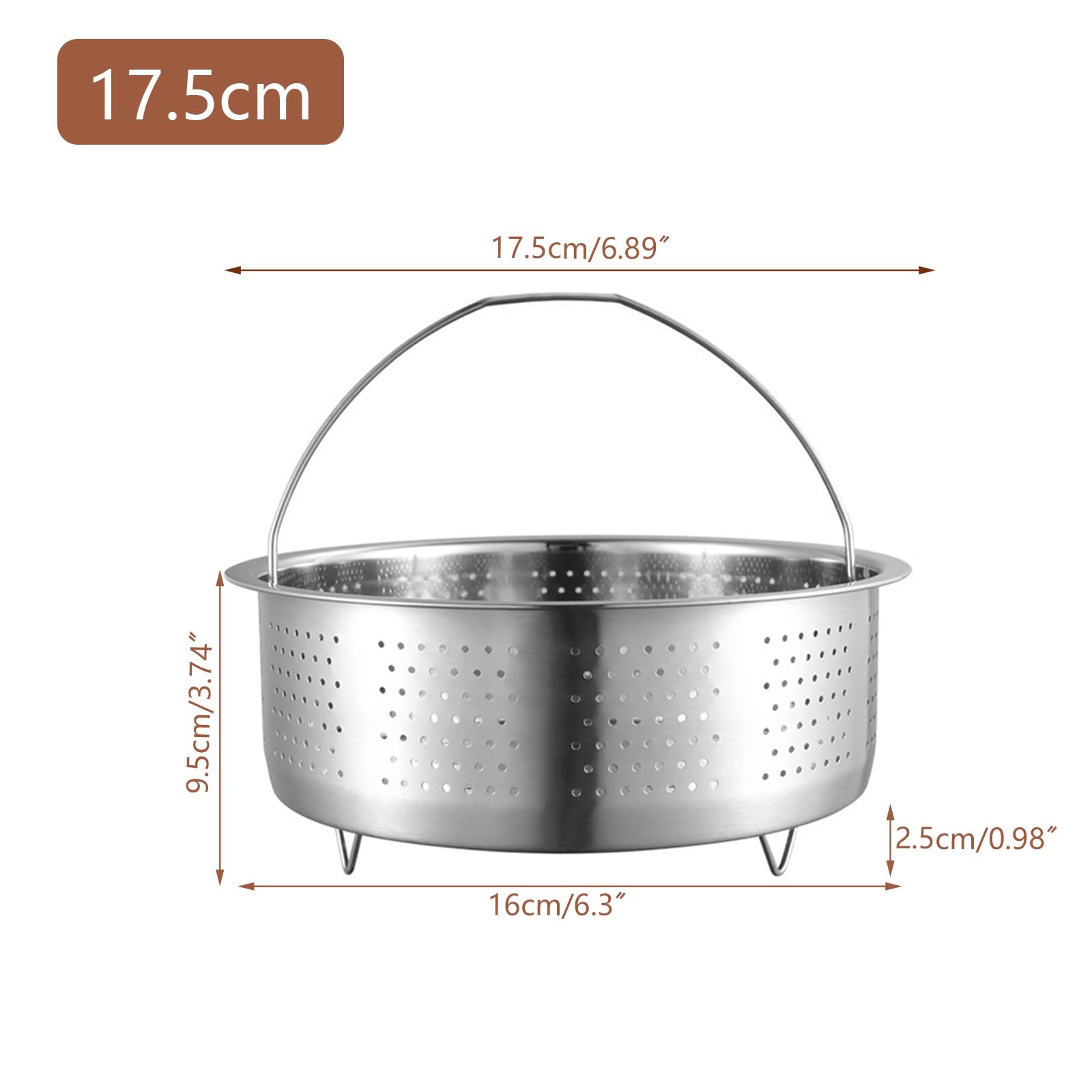 Inserto de acero inoxidable para vaporera, cesta para cocinar al vapor, cesta para cocinar al vapor para ollas, de acero inoxidable, para cocinar al vapor verduras, frutas, huevos y arroz