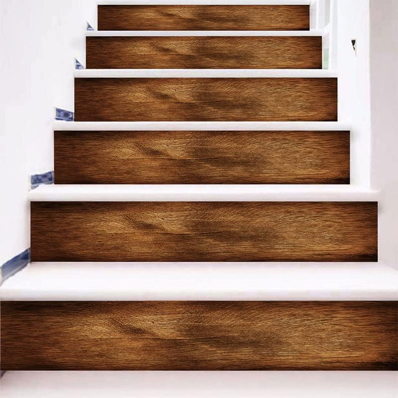 Stair Sticker, Removable Wood Pattern Stairs Stickers PVC Decoration