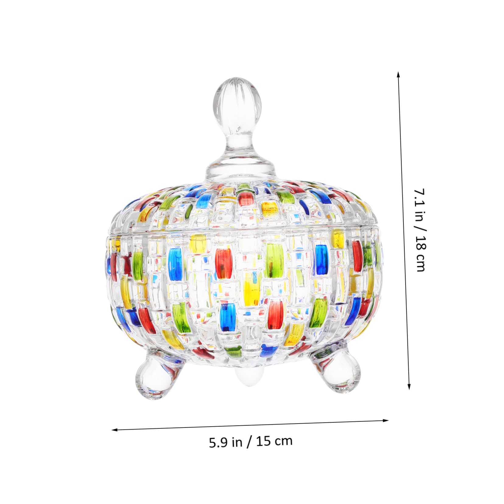 OUNONA Bonboniere aus Glas mit Deckel, Vintage Bonbonglas Bunt | Tee und Snacks, Transparentes Glas, Elegante Optik mit Dichtem Verschluss