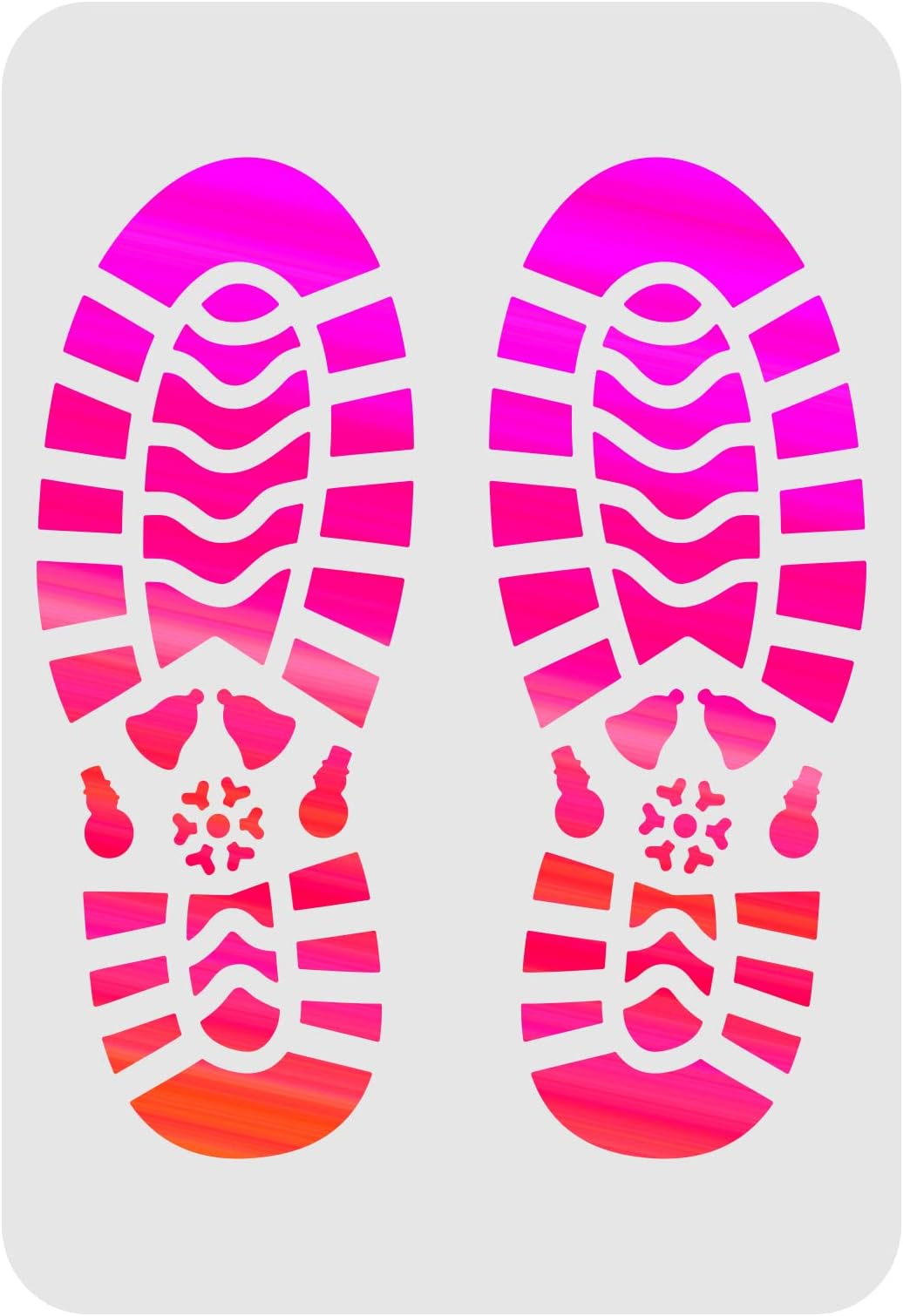 FINGERINSPIRE Footprints Stencil Template 29.7x21cm Plastic Shoe Print Pattern Drawing Painting Stencils Rectangle Reusable Stencils for Painting on Wood, Floor, Wall and Tile