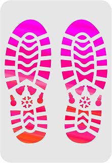 FINGERINSPIRE Footprints Stencil Template 11.6x8.3 inch Plastic Shoe Print Pattern Drawing Painting Stencils Rectangle Reusable Stencils for Painting on Wood, Floor, Wall and Tile