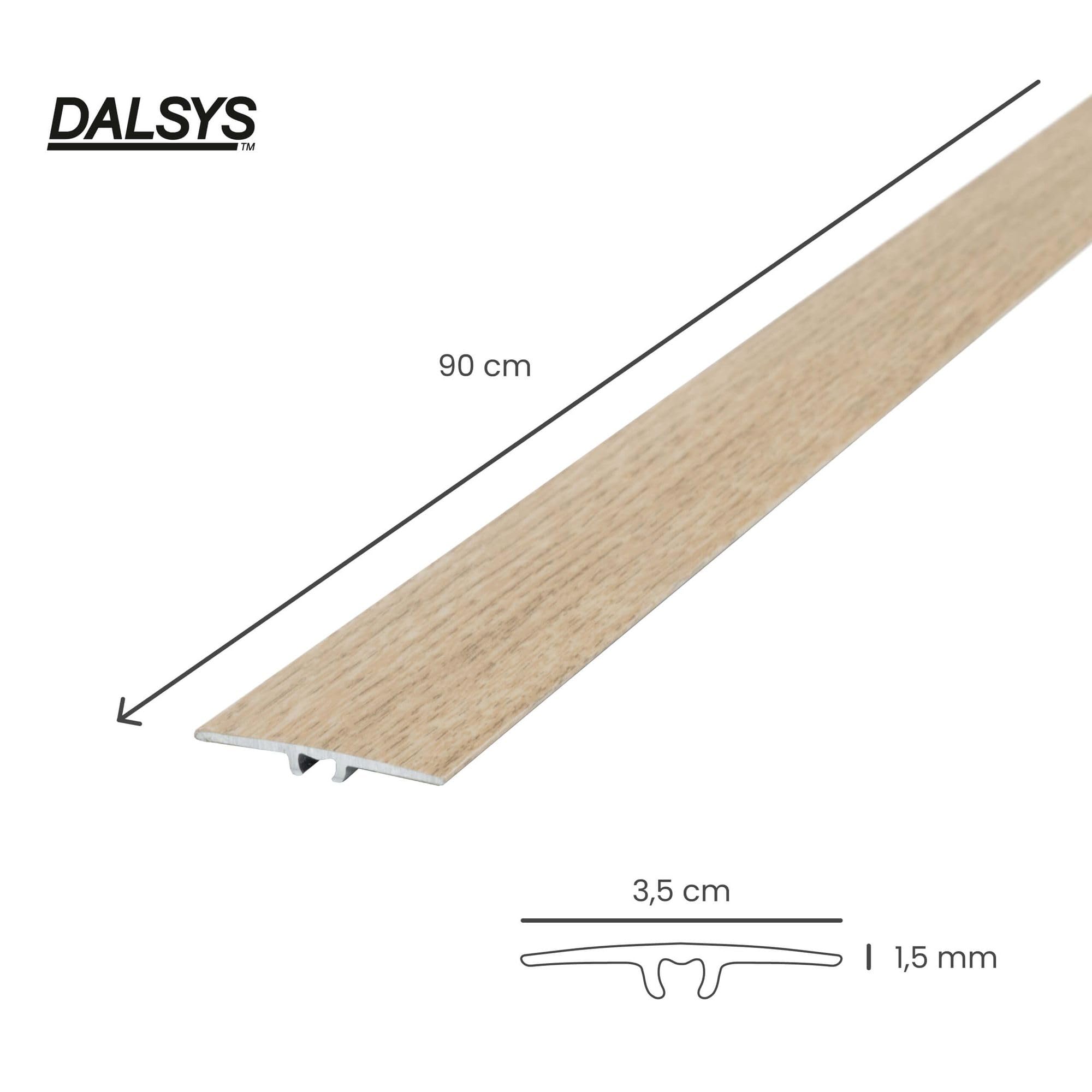 Profil de transition plat 90cm x 35mm Chêne clair en aluminium anodisé - Bande de seuil robuste pour stratifié, vinyle & moquette: Barre de jonction sol