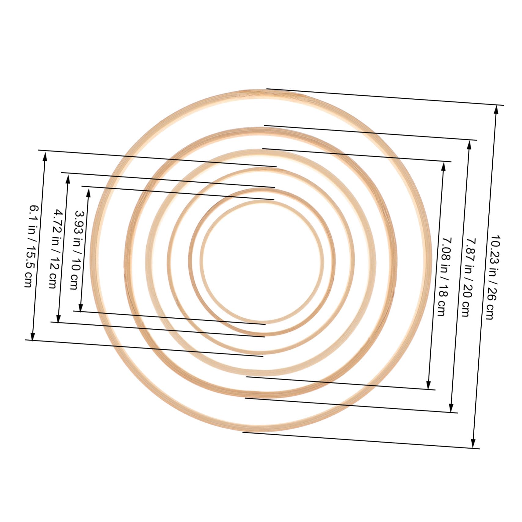 Unomor 24pcs Hoops for Dream Catchers DIY Craft Rings for Wreaths Wall Hangings and Garlands and Smooth Rings for Handicrafts and Home Decor