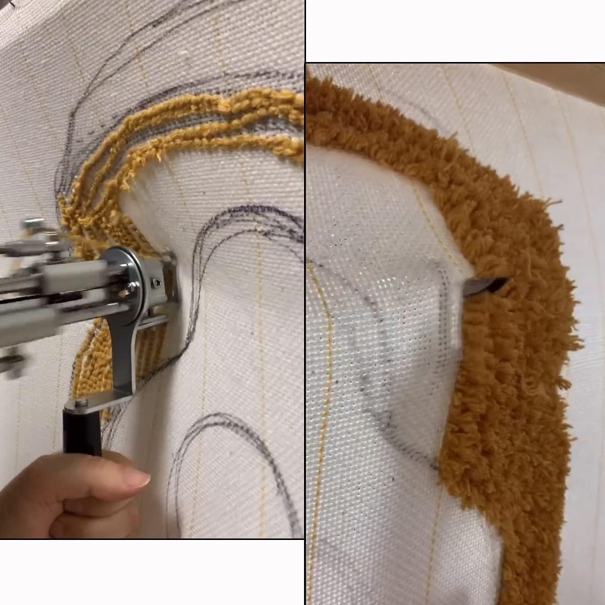 Y-Axis Monks Cloth with Marked Lines for Rugs Tufting Embroidery, Punch Needle Cloth, with 2 Fabric Marker Pens (5 x 8 Ft.)