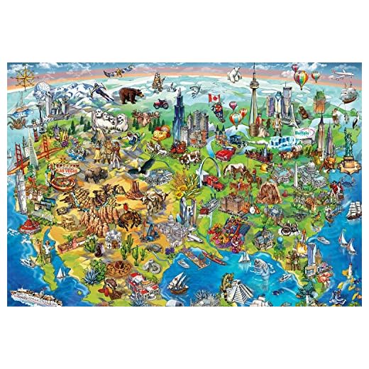 Buffalo Games - North America Wonders - 2000 Piece Jigsaw Puzzle, Blue