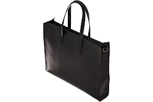 Crossbody Laptop Tote Bag for Men and Women: Vegan Leather Horizontal Bag Fits 16-Inch Laptops