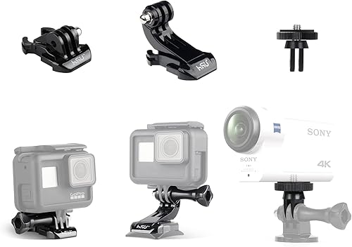 Miniatura 5 de HSU Bolsa de agarre con adaptador básico y kit de brazo de extensión curvado 3 en 1 para GoPro Hero 11/10/9/8/7/6/5 Negro, Sesión 5/4, DJI Osmo