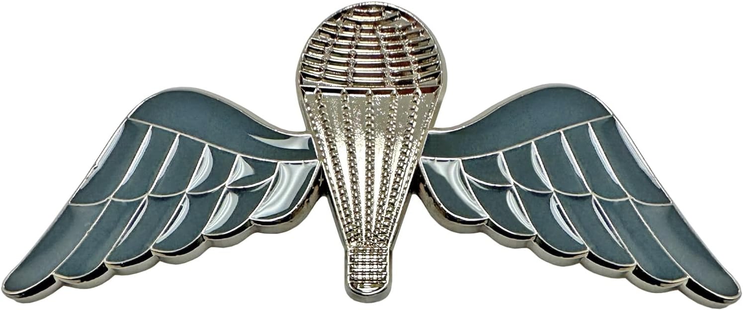 British Silver and Blue Parachutist Foreign Jump Wings, Brite