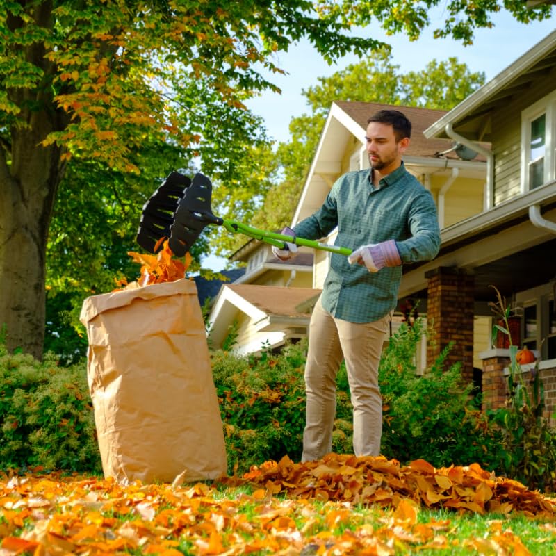 venteo - Ramasse feuilles XXL EARTWISE + Désherbeur ROOTSLAYER - Outil de jardin ergonomique - Ramasse feuilles avec manches télescopique - Extracteur de mauvaises herbes à pédales