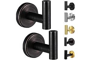 Towel Hooks for Bathroom, 2 Packs - Bronze Matte Robe Hook -...
