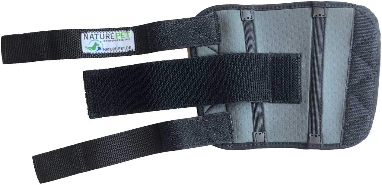 NATURE PET Medium Dog Front Leg Bandage/Dog Wrist Bandage/Dog Carpal Joint Bandage/Canine Front Leg Brace/Dog leg wrap/Dog splint/Dog wrist brace … (S, Grey)