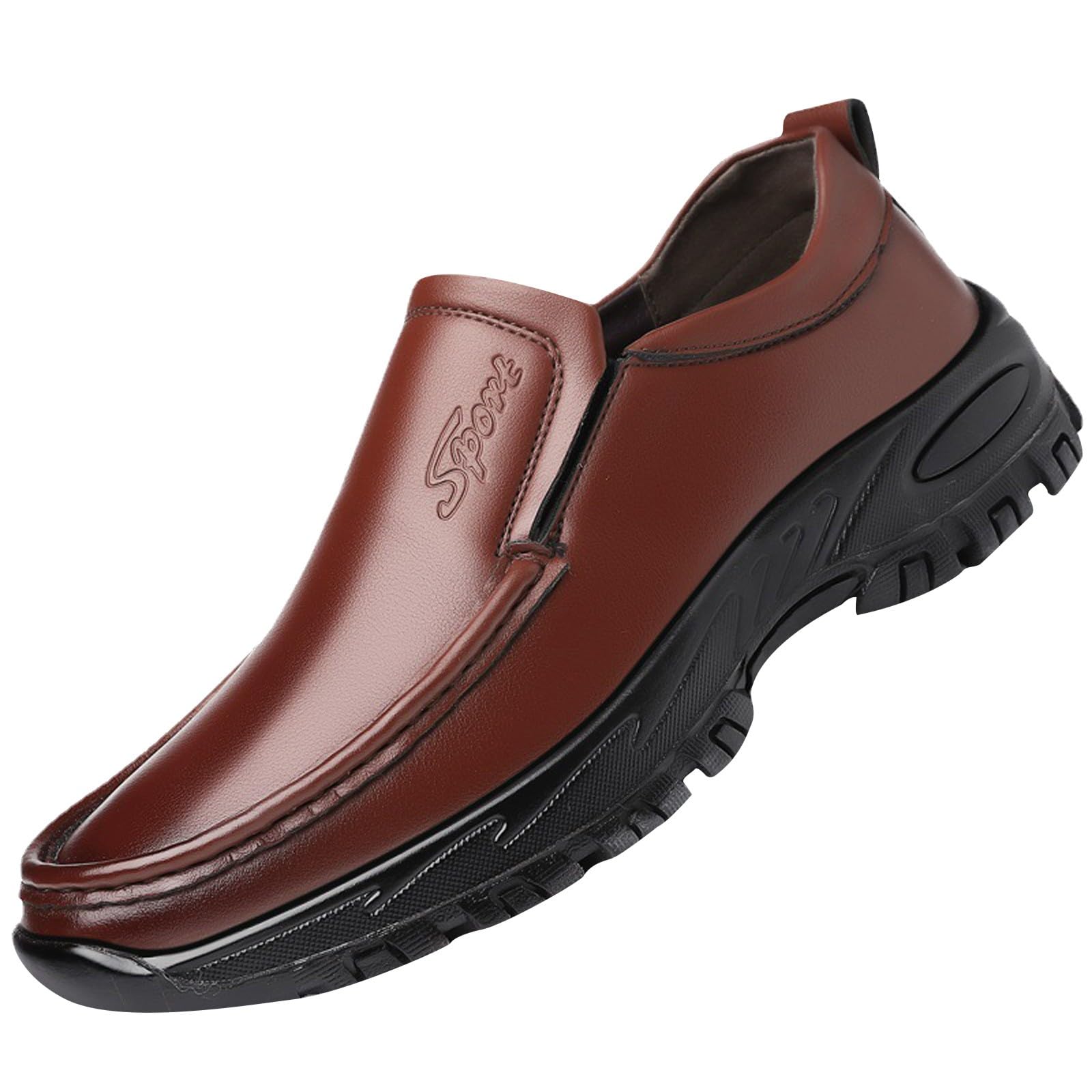 Zapatos casuales sin cordones de hombre, mocasines deportivos de piel sintética 7