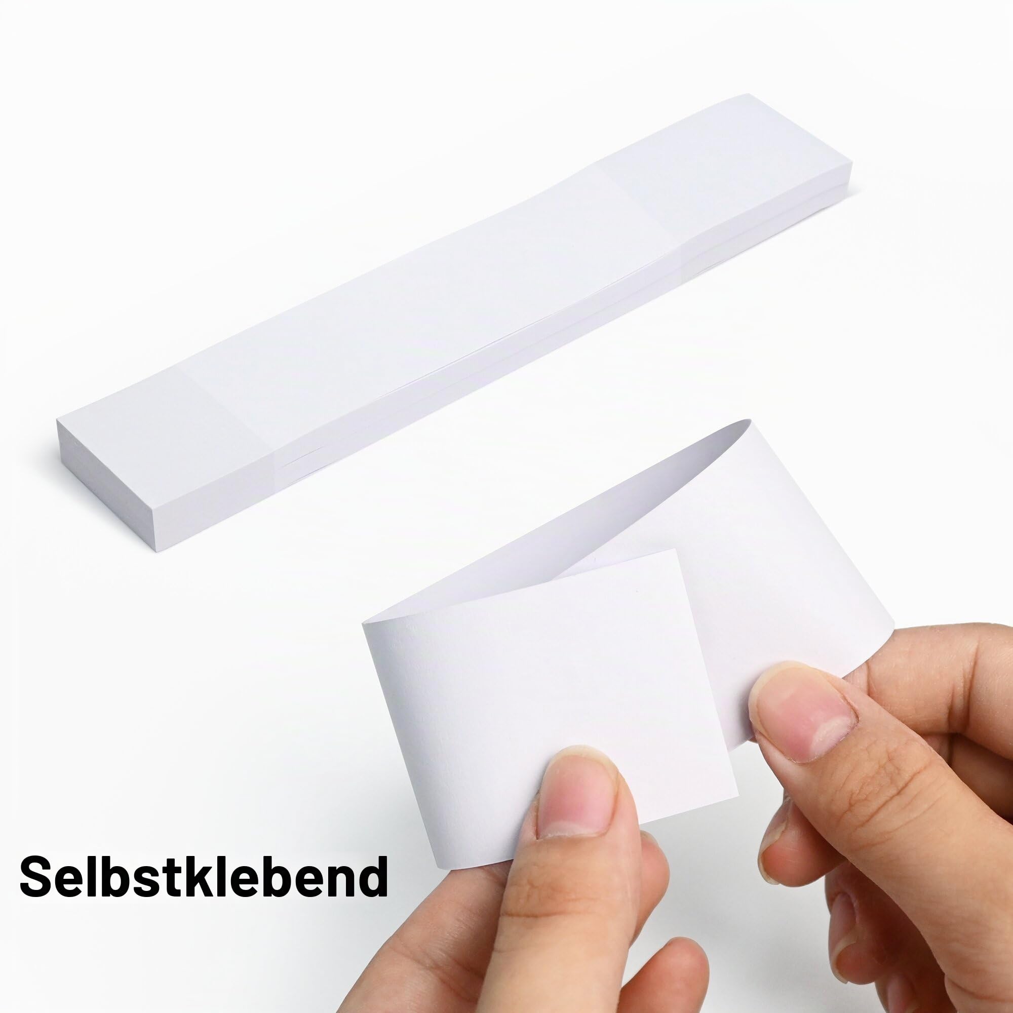 L LIKED 100 Blanko-weiße Geldbänder für Bargeld, selbstklebende Geldbänder, 205 x 39 mm