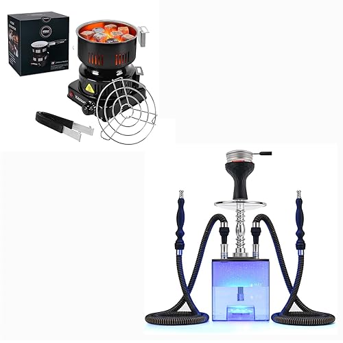 Kitosun Updated Cube Modern Hookah Set with Everything - Coconut