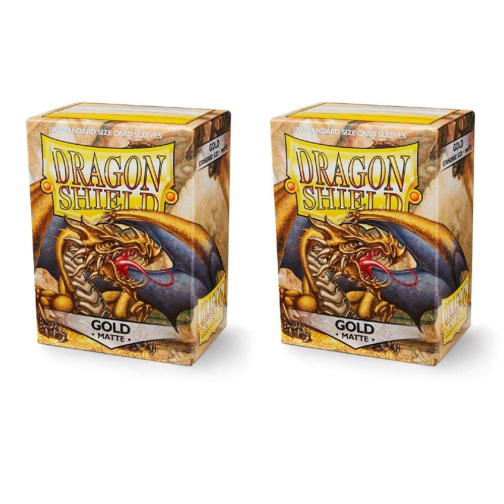 Dragon Shield Matte, Gold Card Foils Card Sleeves - for Trading Cards Such as Pokemon Magic - Standard Size