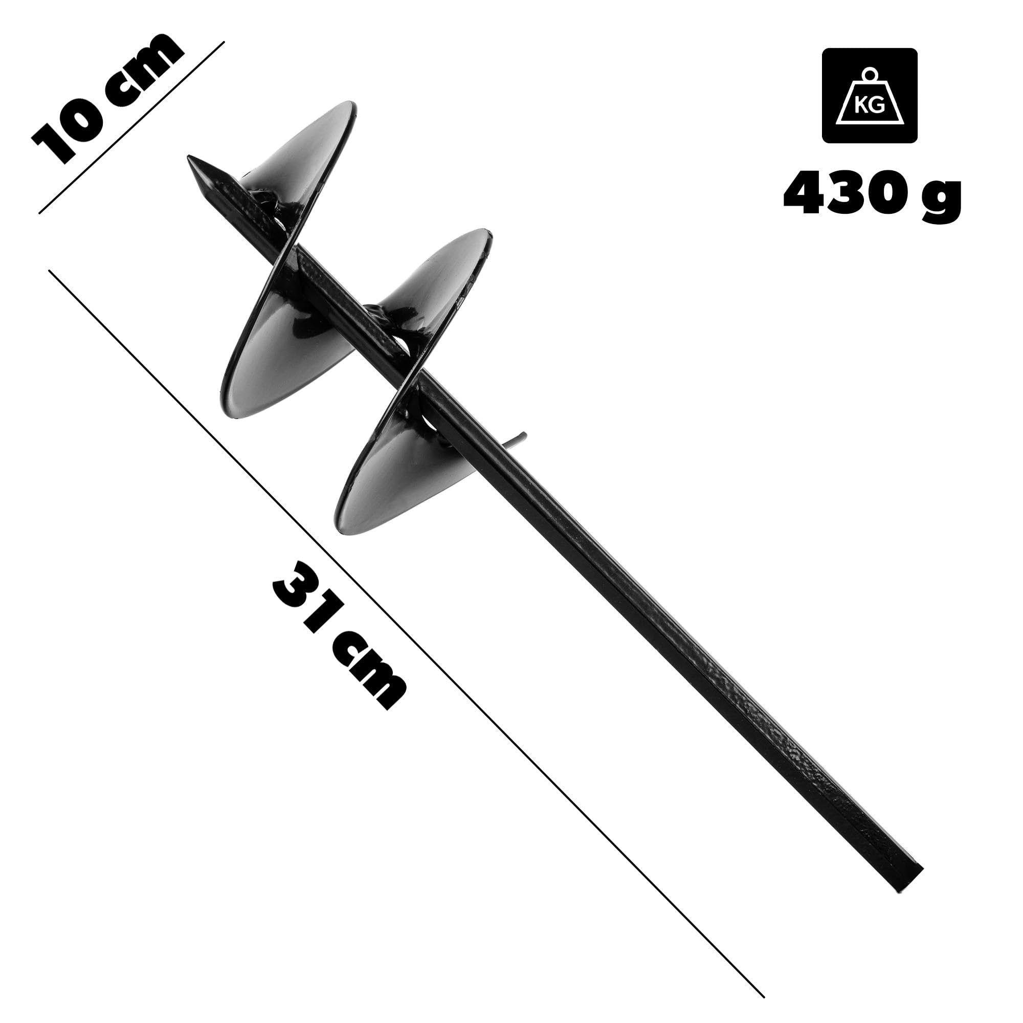 KADAX Erdbohrer 100mm für Bohrmaschine, Gartenbohrer, Erdlochbohrer für Akkuschrauber, Pflanzbohrer für Gartenarbeiten, Spiralbohrer zum Bohren von Erdlöchern