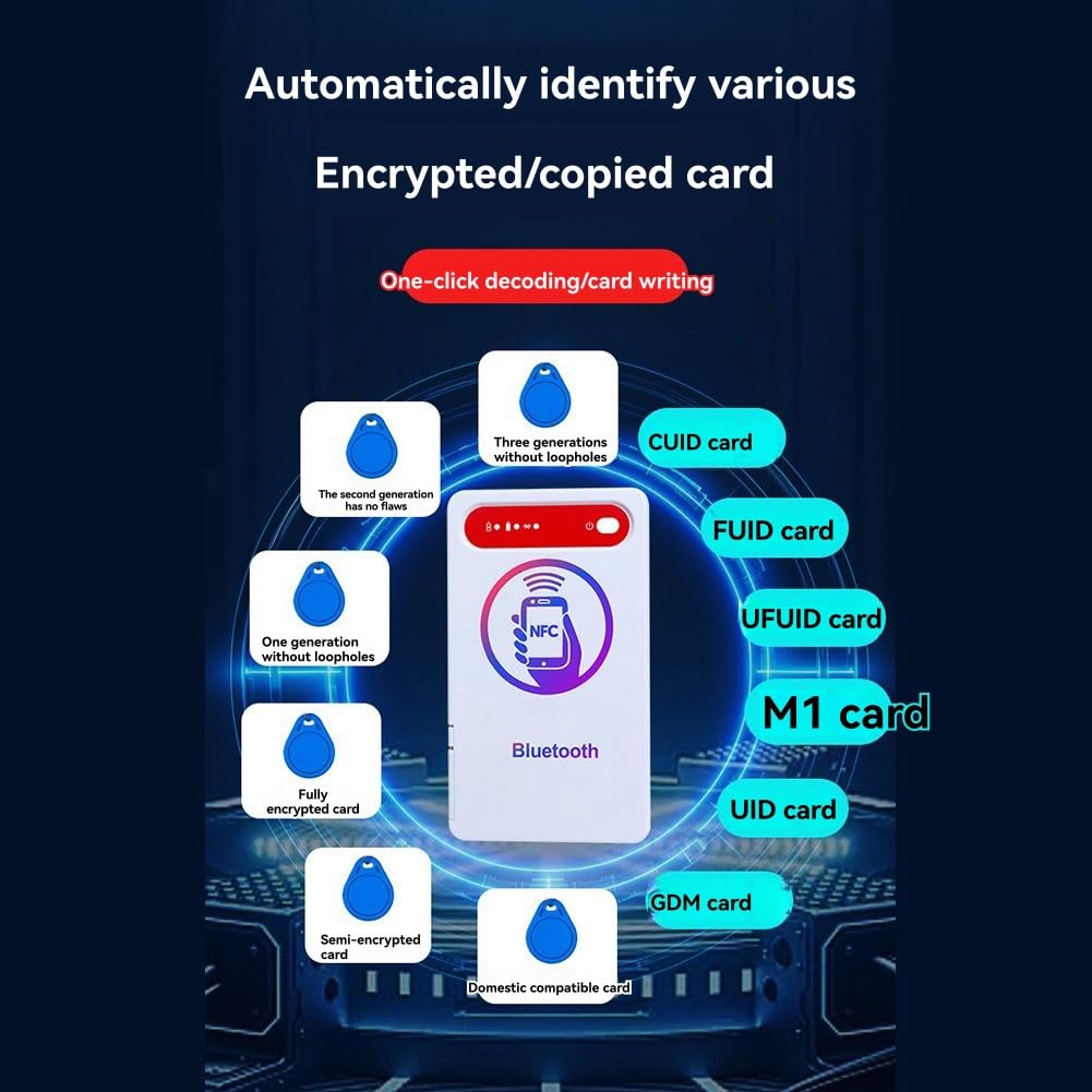 Lector de Tarjetas NFC Max, Grabador, Bluetooth, IC ID, RFID, Duplicador, Lector de Tarjetas con Cifrado para Ascensores, Compatible con Android e IOS, HarmonyOS.