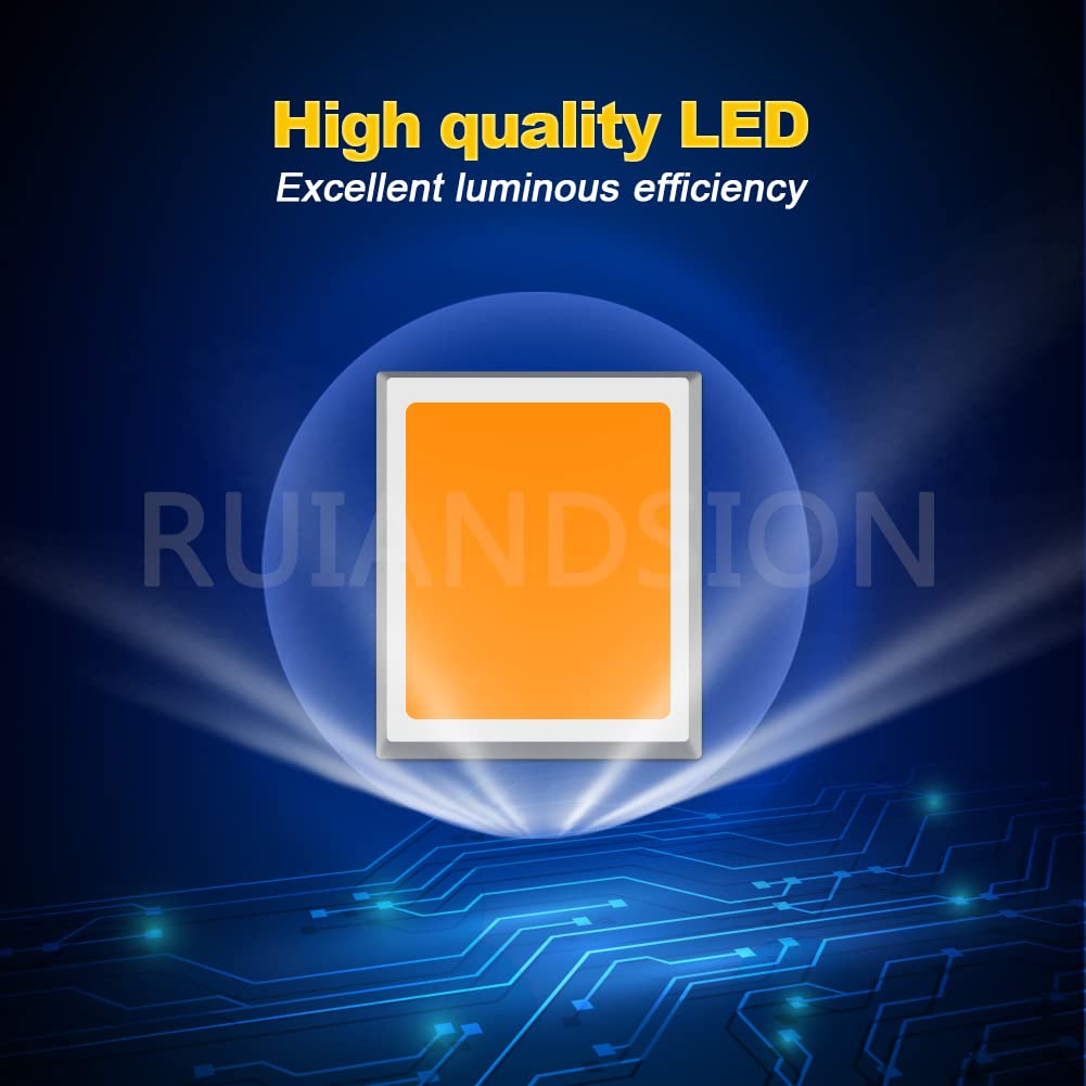 Ruiandsion 1156 LED Luce Frecce Ambra Giallo 12V 7506 1141 93 P21W BA15S 2835 48SMD Sostituzione per Moto Harley Davidson Stile Proiettile