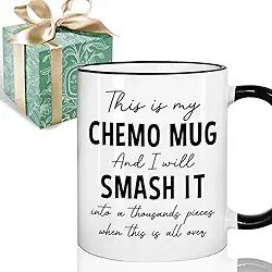 Caneca de café de tratamento de quimioterapia 325 ml - This Is My Chemo, presentes de câncer para mulheres e homens, presente de cuidados com quimioterapia para pacientes, amigos e família