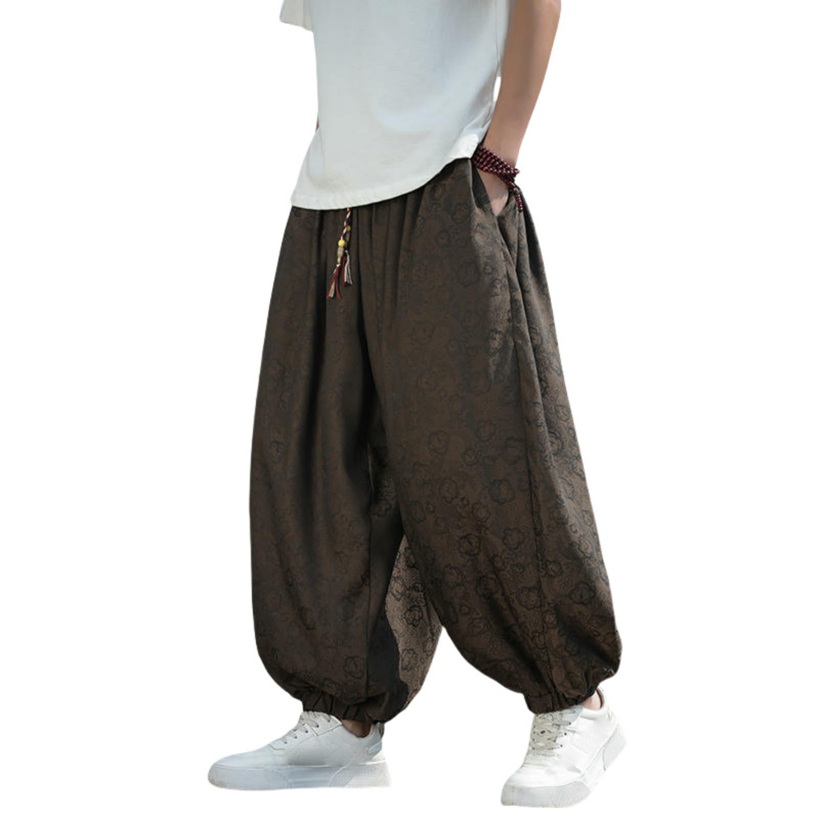 Pantaloni casual da uomo Primavera Estate Stile Nazionale Cinese Trend Gamba Larga