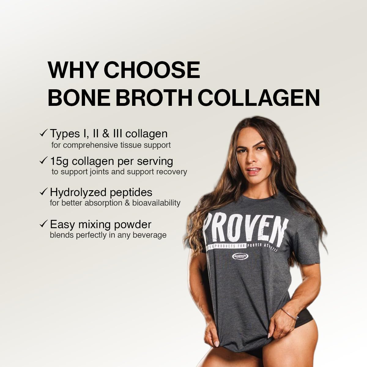 Gaspari Nutrition Bone Broth, Athletic Performance Collagen, 13g Protein, Gluten Free, Non-GMO, Keto Certified, Gut and Joint Health (30 Servings, Natural Chocolate)