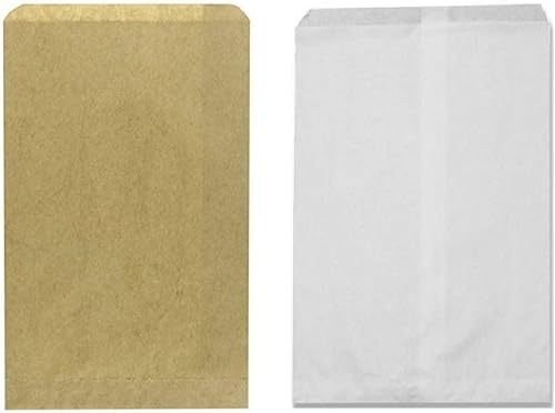 Miniatura 4 de N'icePackaging 50 bolsas de regalo de papel kraft liso marrón de 4 x 6 pulgadas o bolsas decorativas estampadas para dulces, galletas, mercancía,