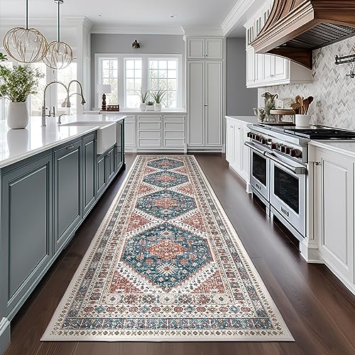 Madane Runner Rugs for Hallway 2x10 Long Washable Non-Slip Hallway Runner Rug Low-Pile Stair Kitchen Runner Throw Carpet for Entrance Living Dining Laundry Room (Navy Blue, 2 x 10)