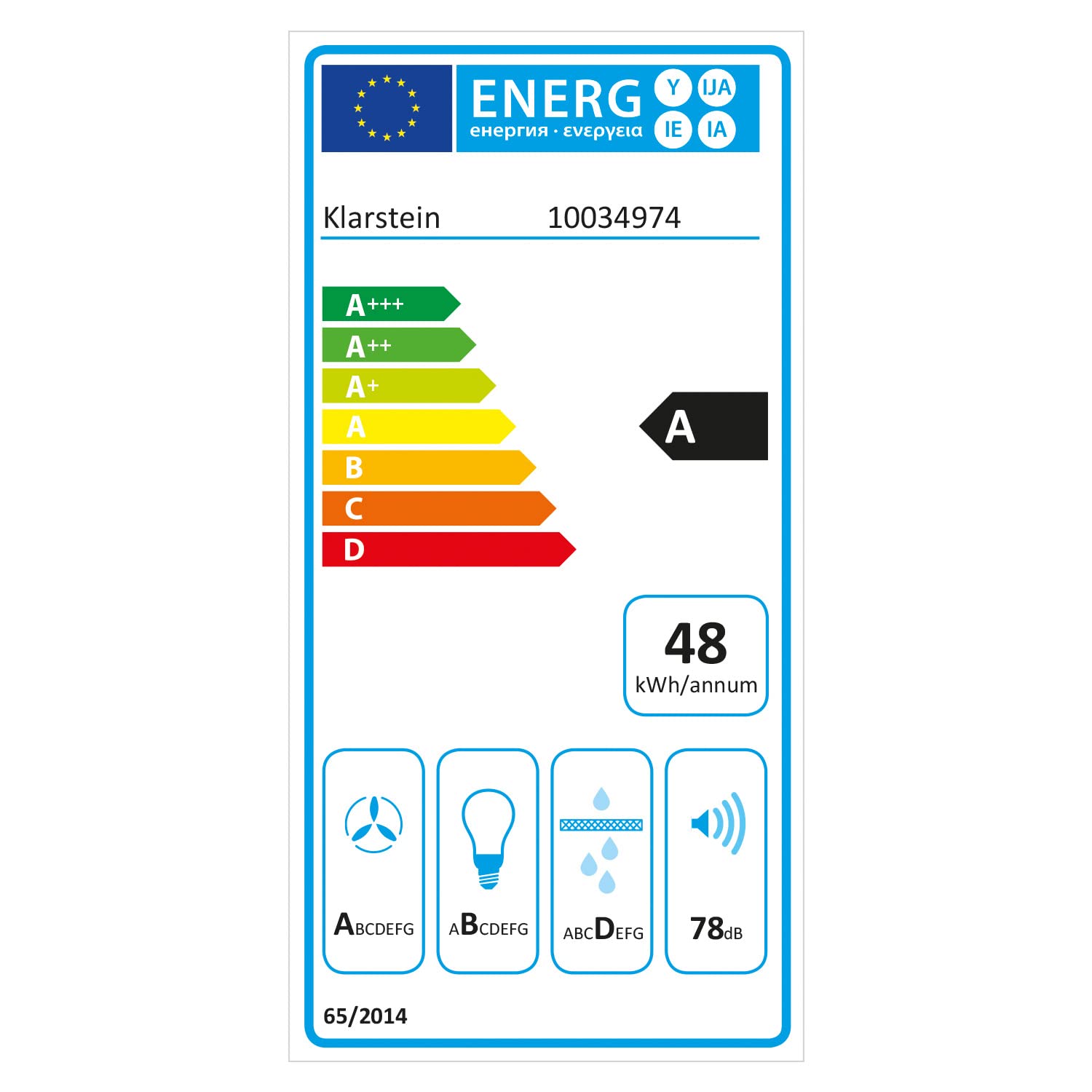 Klarstein Valeria Hotte Îlot - 230W, débit max. 642 m³/h, 3 niveaux de puissance, éclairage LED, panneau tactile, verre, inox, éco-énergétique, PureAmbience Concept, blanc