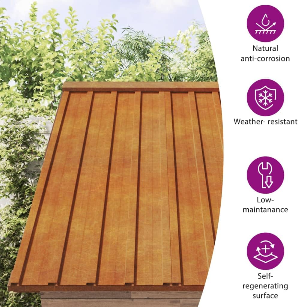 vidaXL 12× Paneles Tejado Lámina de Techo para Garaje Caseta Placa Cobertizos Casas Móviles Acero Corten Resistente a Corrosión Oxidado 60x44cm