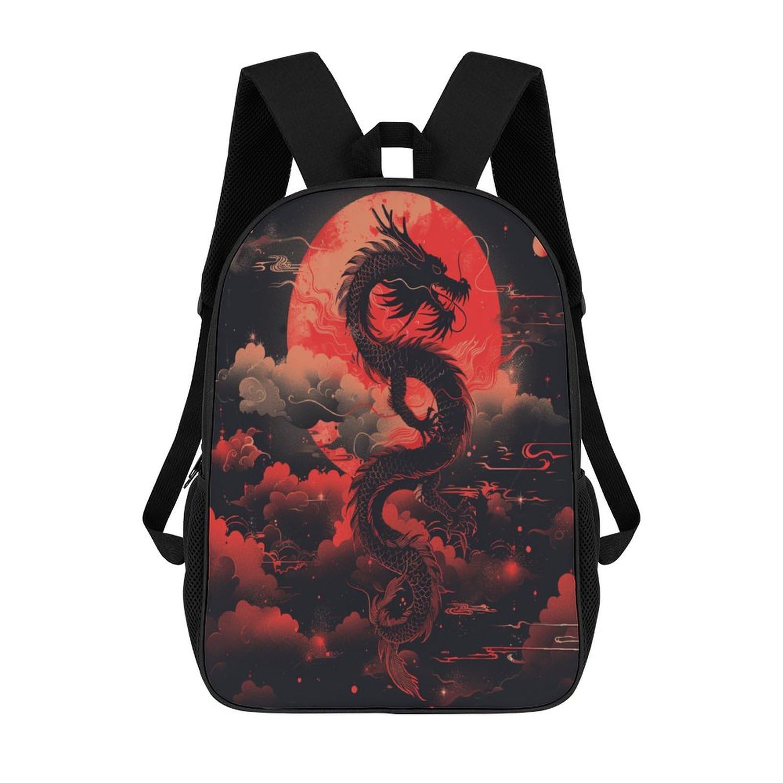 Qpirinmex Unisex Kids Japanese Dragon-2 Japanese Dragon 3D Printed School Bookbags Children's Backpacks School Bag For Boys Girls Elementary And Middle 17Inch