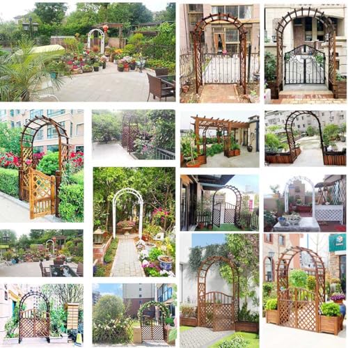 Bardzo szeroki, wytrzymały drewniany łuk ogrodowy, pergola ślubna do sadzenia róż i dekoracji na zewnątrz, konstrukcja wsporcza ogrodu