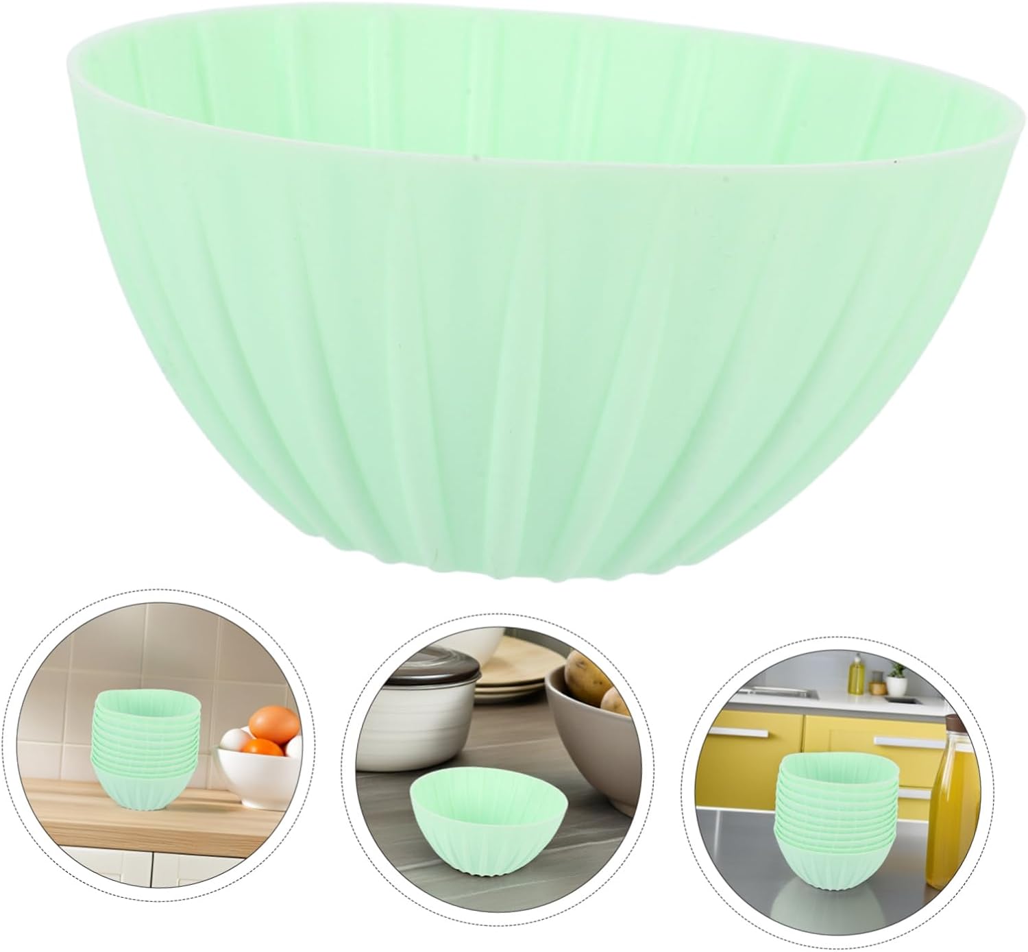 Mobestech 10pcs Silicone Bread Proofing Baskets Non-stick Fermentation Bowls for Sourdough Baking Space-saving Design for Home Bakers