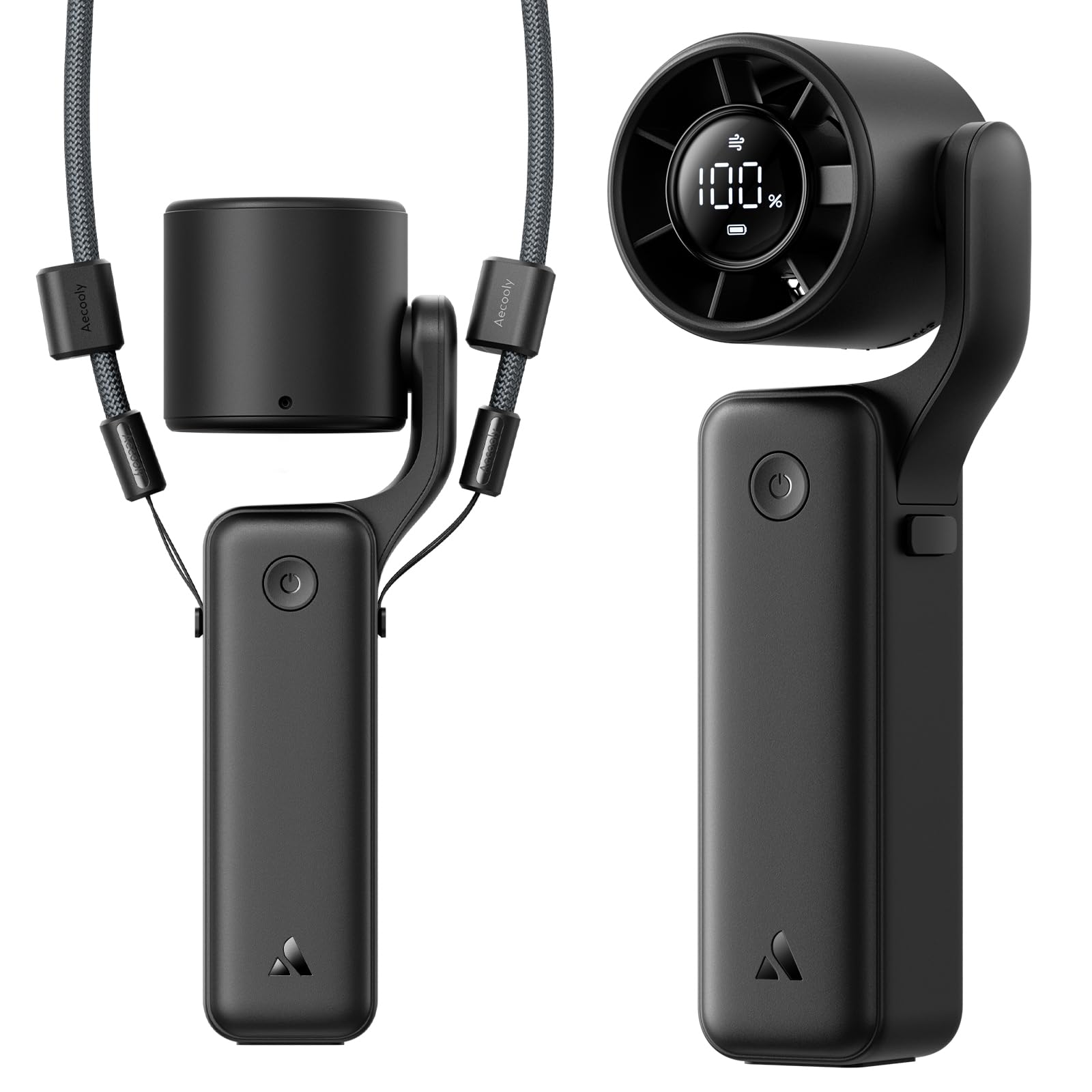 Aecooly Ultra-Pocket Portable Handheld Turbo Fan, 5 Speed AirGimbal Jet Force Airflow, Up to 17 Working Hours, USB Rechargeable Personal Battery Powered Mini Fan for Travel