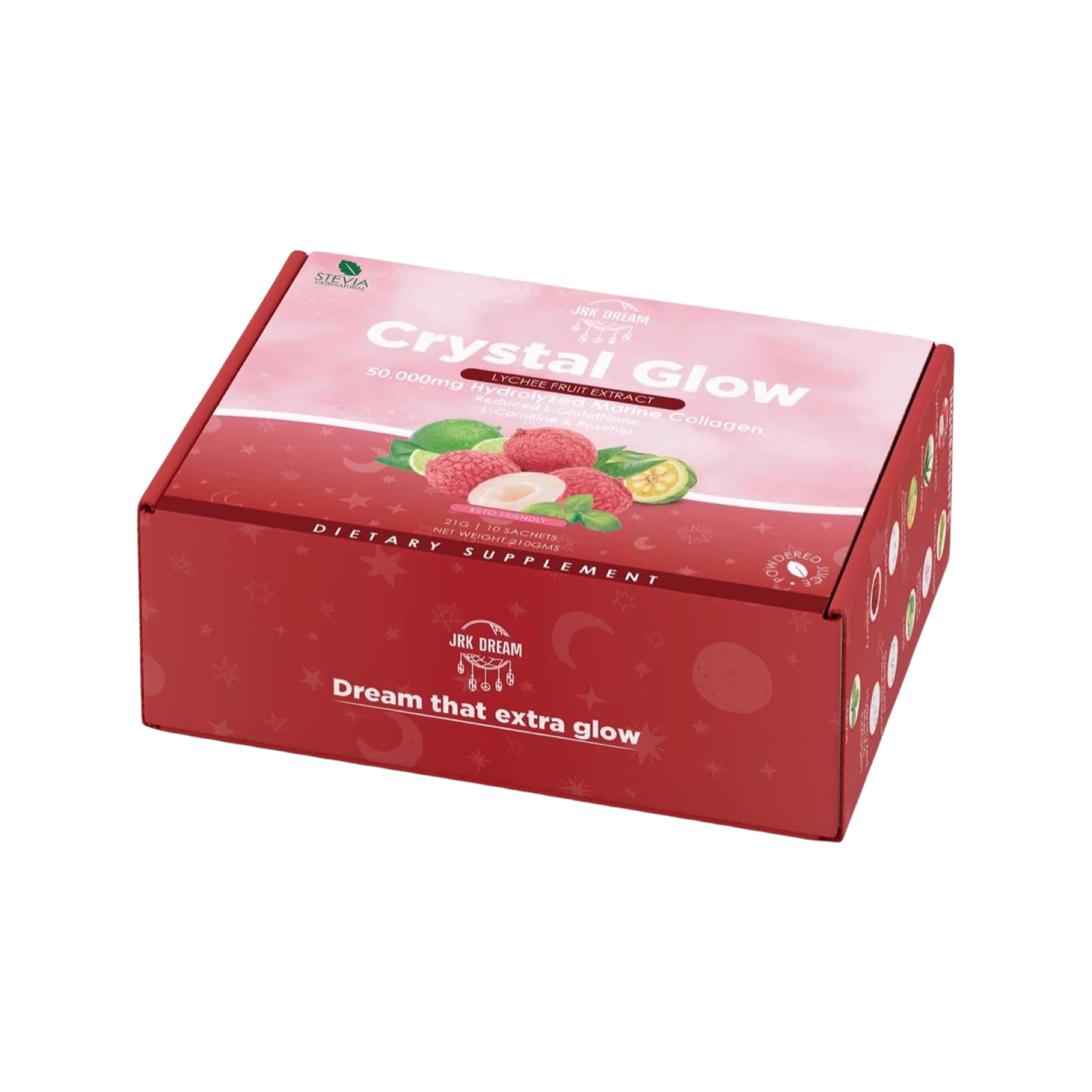 Crystal Glow Lychee Fruit Extract 50 000mg Hydrolized Marine Collagen