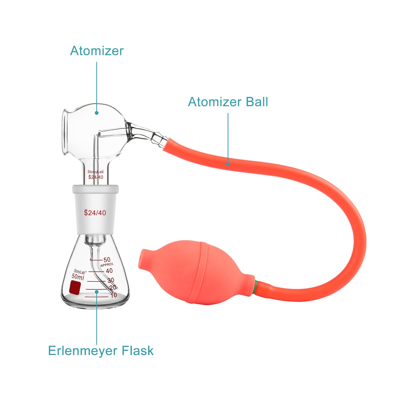 stonylab Color-Developing Spraying Bottle, 50 ml Laboratory Glass