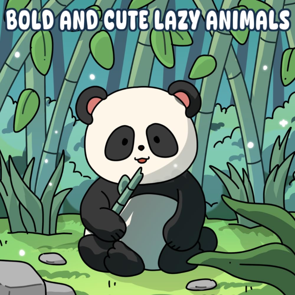Lazy Animals: A Bold and Easy Coloring Book Featuring Adorable, Laid-Back Creatures for Adults and Teens