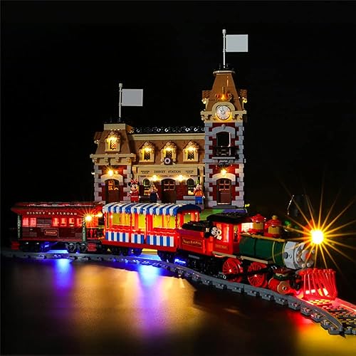 Kit de luces LED compatible con Lego Disney Train and Station - Juego de iluminación para modelo de construcción 71044 (juego de modelos no