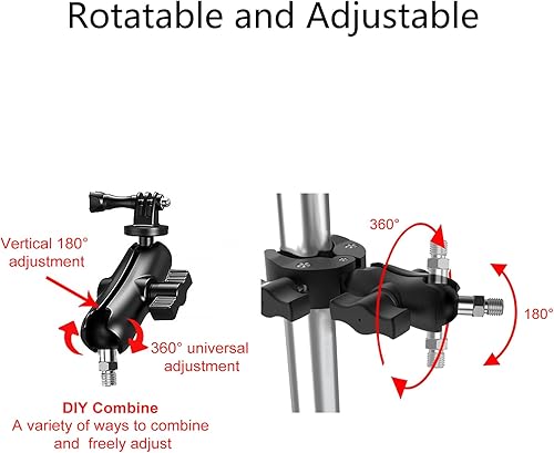 Miniatura 4 de Adaptador de bola de base de montaje de bola de 1 pulgada con perno roscado de acero inoxidable 14-20 compatible con soportes RAM, brazo de bola en