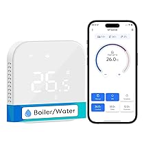 Meross Termostato WiFi, Termostato Caldaia WiFi, Termostati Smart per il Riscaldamento dell’acqua a Pavimento, Compatibile con Alexa e Google Home, LED Digitale Vetro Touchscreen