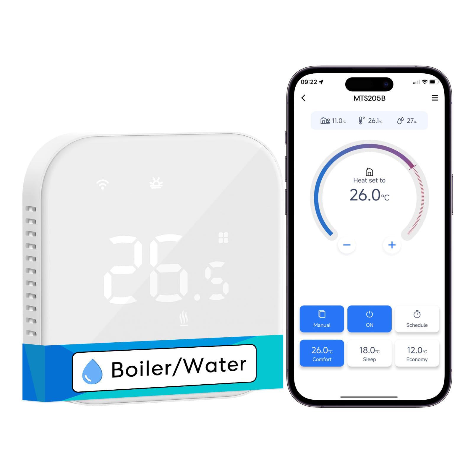 Meross Termostato Calefaccion WiFi para Calderas Termostato WiFi con Alexa