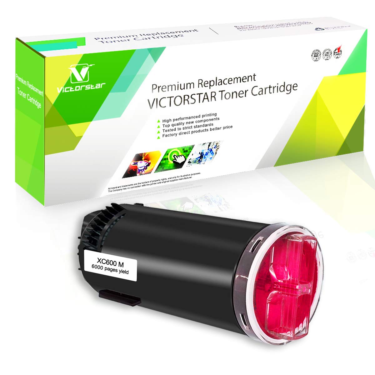 VICTORSTAR Remanufactured Toner Cartridge C600 C605 Magenta Standard Capacity 6000 Pages Yield for Xerox VersaLink C600 C605 Laser Printers (Magenta)