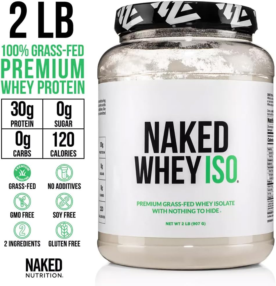 NAKED Whey Isolate Protein - Only 2 Ingredients, 30g Grass-Fed Protein, Zero Carb, Unflavored, Undenatured, Non-GMO, No Soy, Gluten-Free, No Preservatives - 28 Servings - Image 4