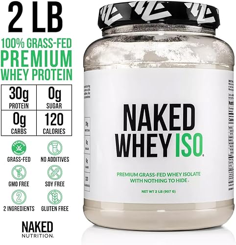 Miniatura 4 de NAKED Proteína de suero aislado - Solo 2 ingredientes, 30g de proteína de vacas alimentadas con hierba, cero carbohidratos, sin sabor,