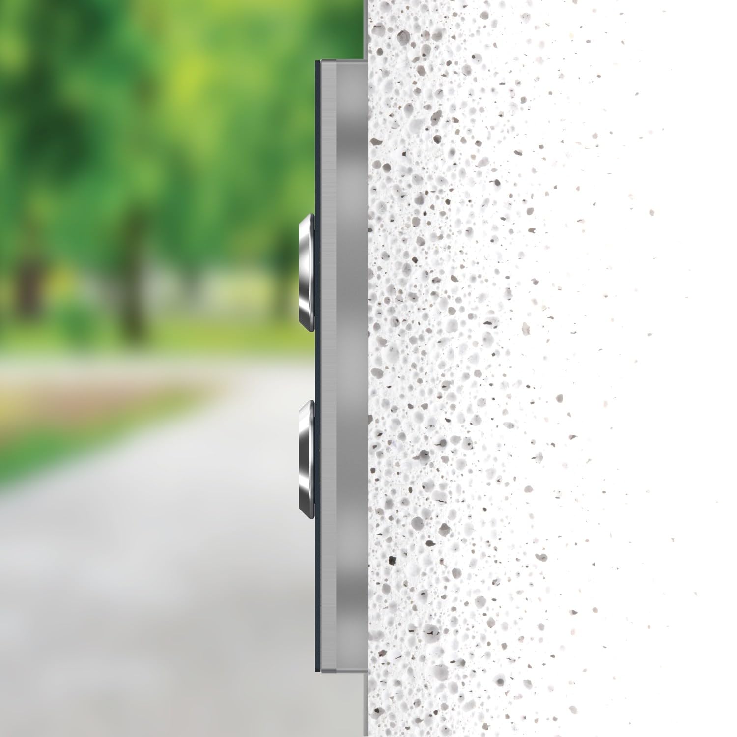 Zweifamilienhaus Klingel mit LED Klingeltaster 2 Namen Gravur - V2A Edelstahl Türklingel 140x115 mm - Unterputz wählbar Aufputz für Mehrfamilienhaus 2-fach