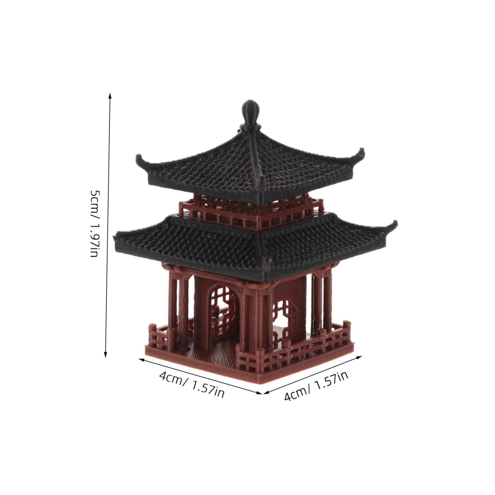 PRETYZOOM Mini Pagoda Giapponese Per Decorazione - Statuetta In Plastica Marrone, Modello Di Padiglione Per Acquario, Terrario E Bonsai