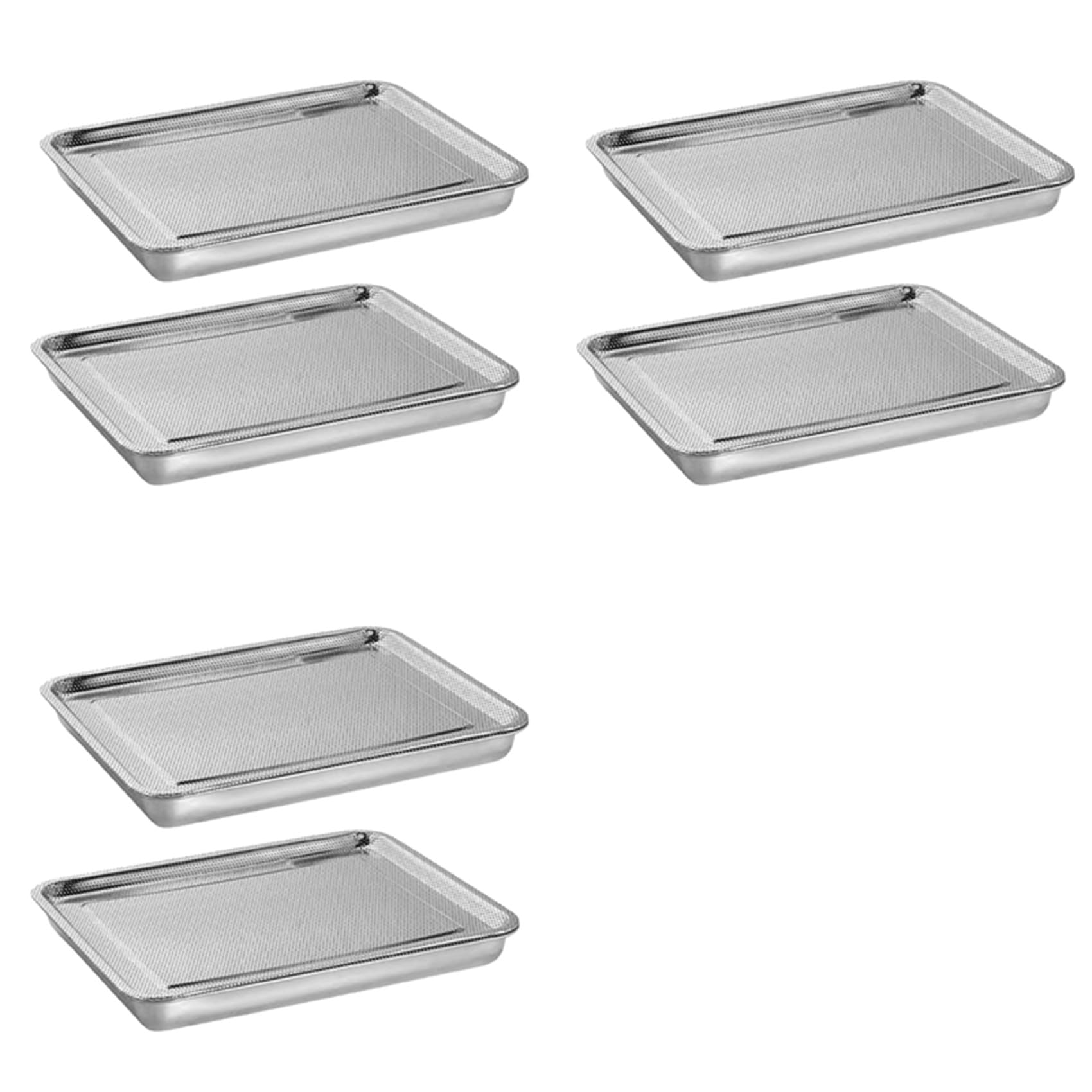 Jnchdghwa Stainless Steel Sprouts Growing Kit Trays 2-Tier 10.4 Inch, Microgreens Growing Kit, Seed Sprouting Tray with Mesh 6pack