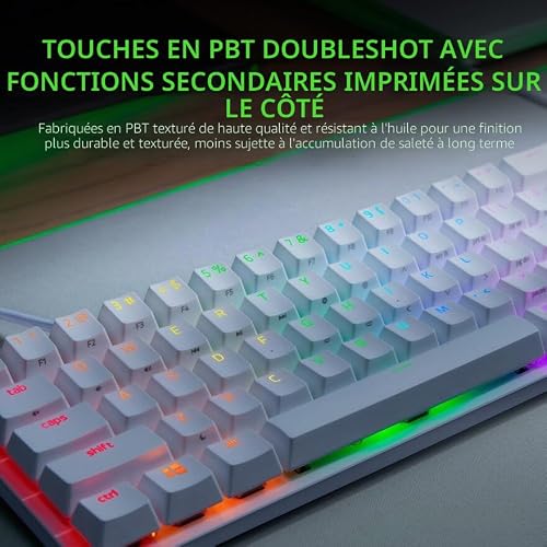 Clavier Razer RZ03-03392700-R3G1 – Optique 60% avec Rétroéclairage RGB - vue 8